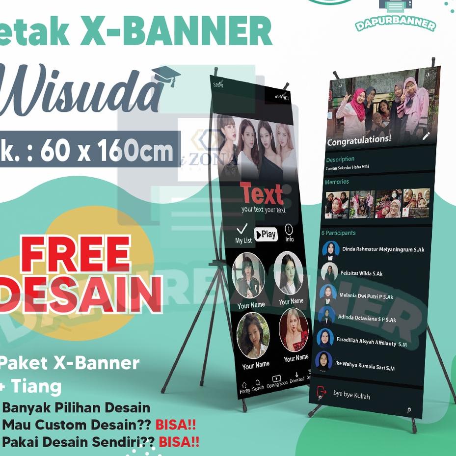 Terbaru.. Banner Wisuda Custom Free Desain / X-banner Wisuda Free Desain
