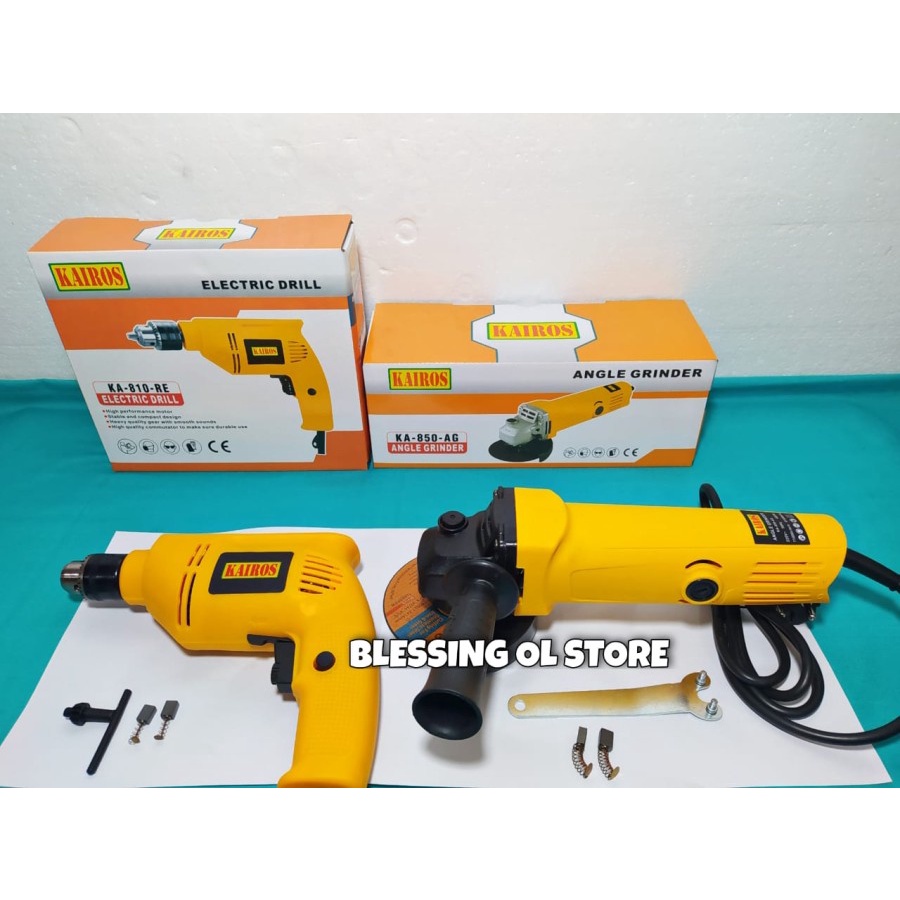 GERINDA TANGAN 4" KAIROS + IMPACT DRILL / BOR 10 MM