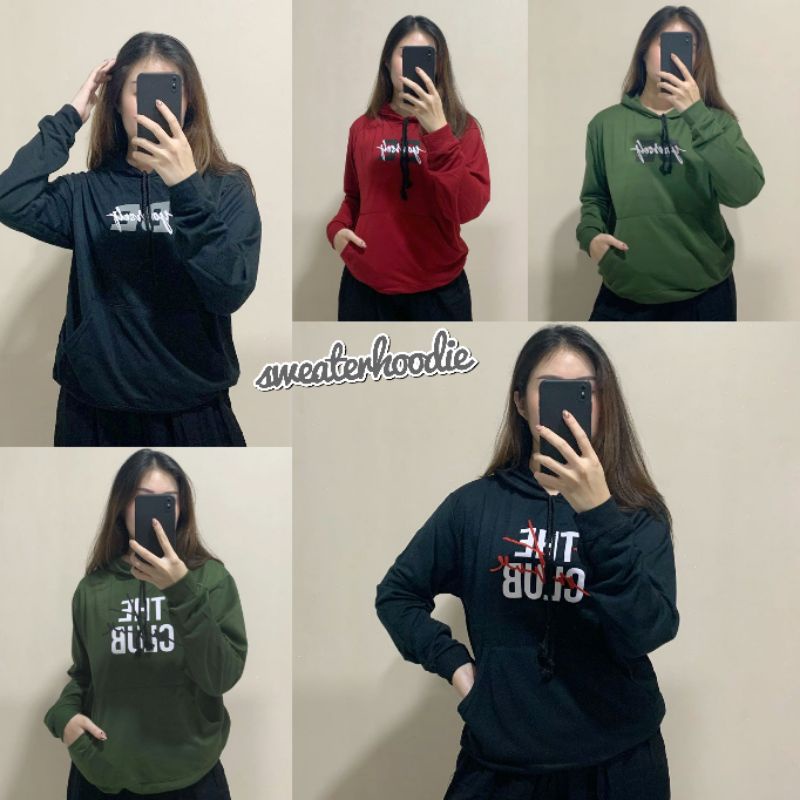 SWEATER HOODIE OVERSIZE WANITA|THE CLUB|SWEATERPOLOS|HOODIEPOLOS|WANITA|PRIA