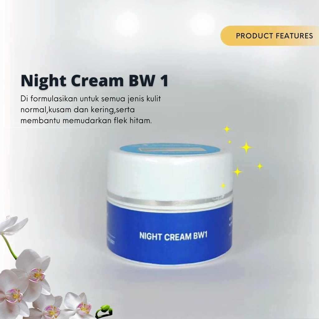 NIGHT CREAM BW1 Pengganti Night Glowing Flek FAST DERM  - Untuk Kulit Normal & Flek - jualanjualanku