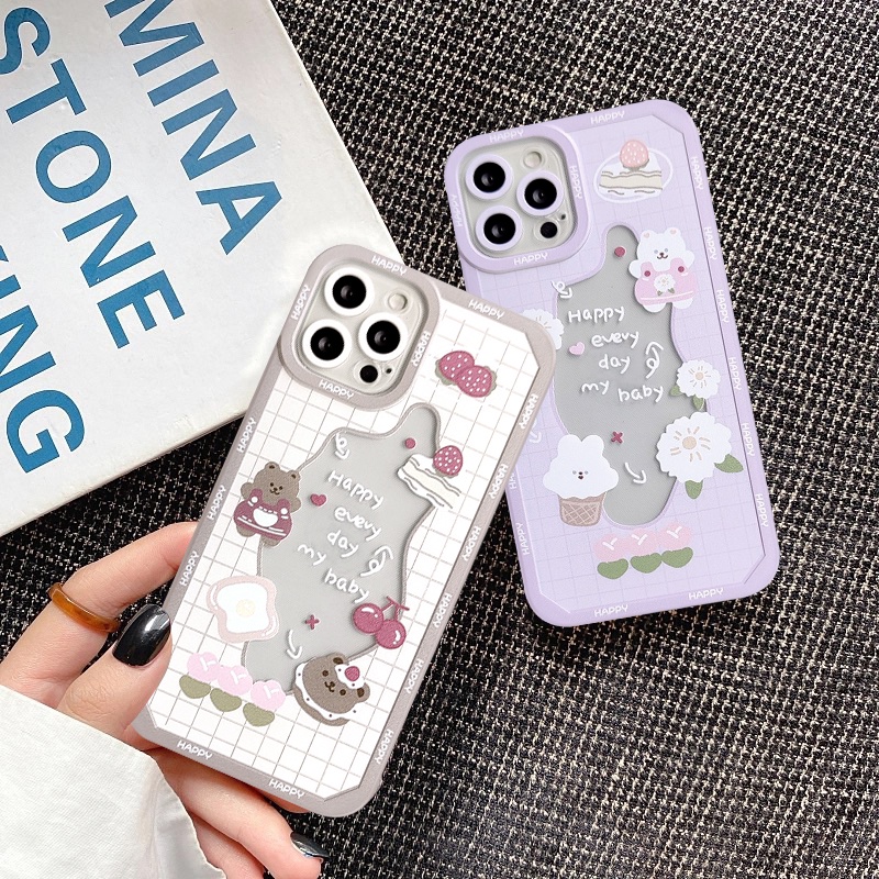 Casing Beruang Kelinci Lucu Bening Xiaomi Poco M3 M4 F4 X3 Pro Nfc Redmi A1 9A 10 10C 9 9T 9C 10A Redmi Note8 11s 10S 11 9 9s 9pro 10 11 Pro Max Plus Soft TPU Kue Cherry Cover Belakang