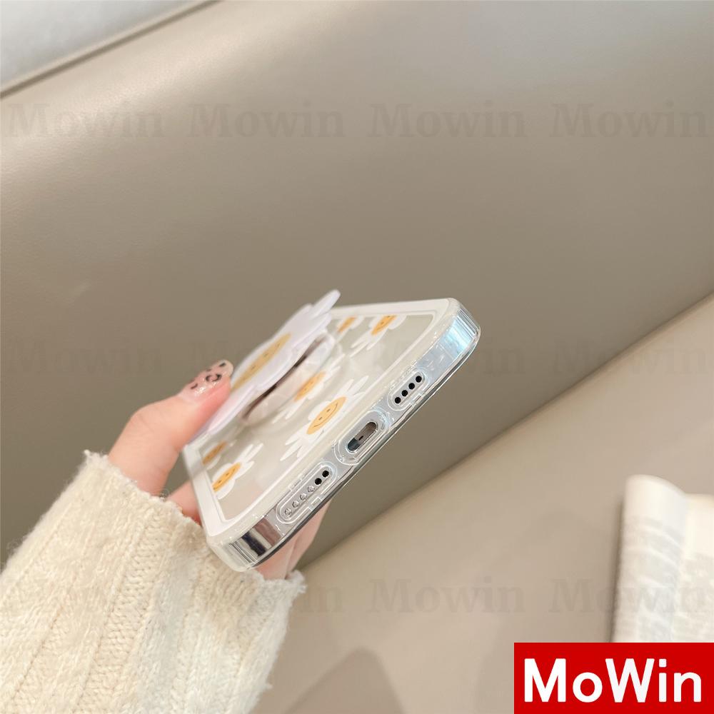 Mowin - Casing Silikon Compatible for Iphone 12 Pro Max Pro 8 12 X Max Se2020 7 + Xs Max 11 8 + Motif Bunga Daisy