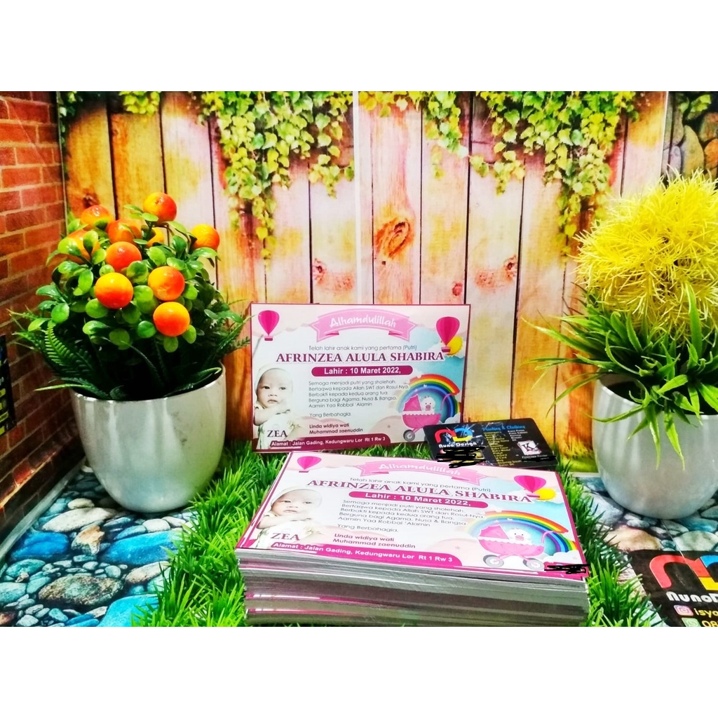 

Kartu / Stiker / Sticker baby born / 1 bulanan / tasyakuran aqiqah / bayi lahir / thank you card