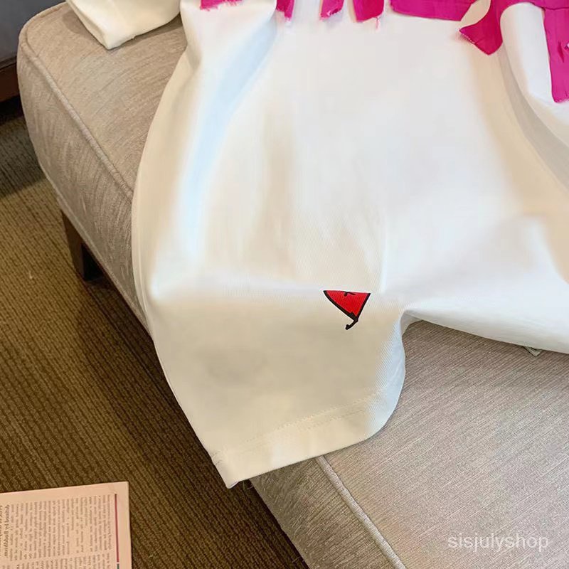 [✅BISA COD] Huruf PutihTKorea Fashion Style T-Shirt Longgar dan Malas Gaya2022Musim Semi Baru Niche Lengan Pende