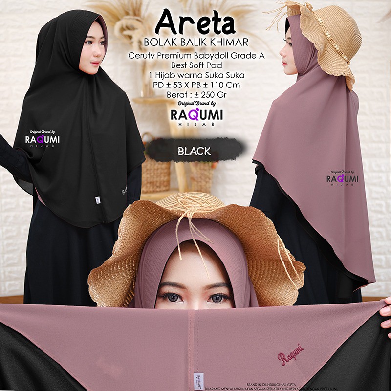 ARETA BOLAK BALIK KHIMAR - Kerudung Instan - Jilbab Premium - Kerudung Murah - Jilbab  Simpel