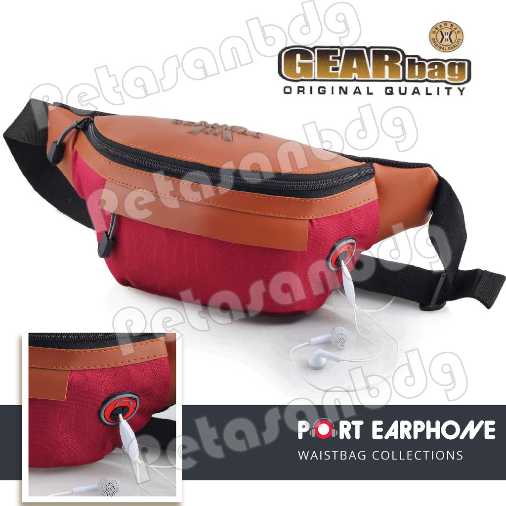 PTS -Tas Selempang Gear Bag X - Tawn WITH EARPHONE HOLE -13091 .PT Leather Waistbag