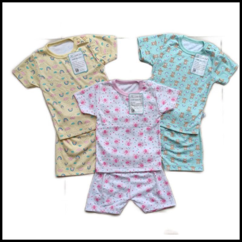 3 Pcs LITTLE OWL GIRL SERIES Setelan Oblong pendek Size S-XXL