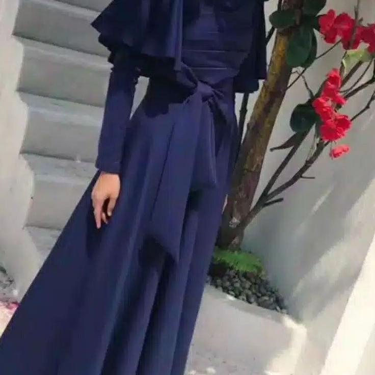Terbaru.. GAMIS Dress 70734 TITANIUM SCUBA Fashion Muslim CLARA RANA MAXI prewed gamis Prewedding dr
