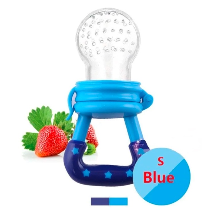 Dot Empeng Buah untuk Bayi Balita / baby Fruit Feeder Silicone Food Grade  L3,21-24 -AHM100-Biru