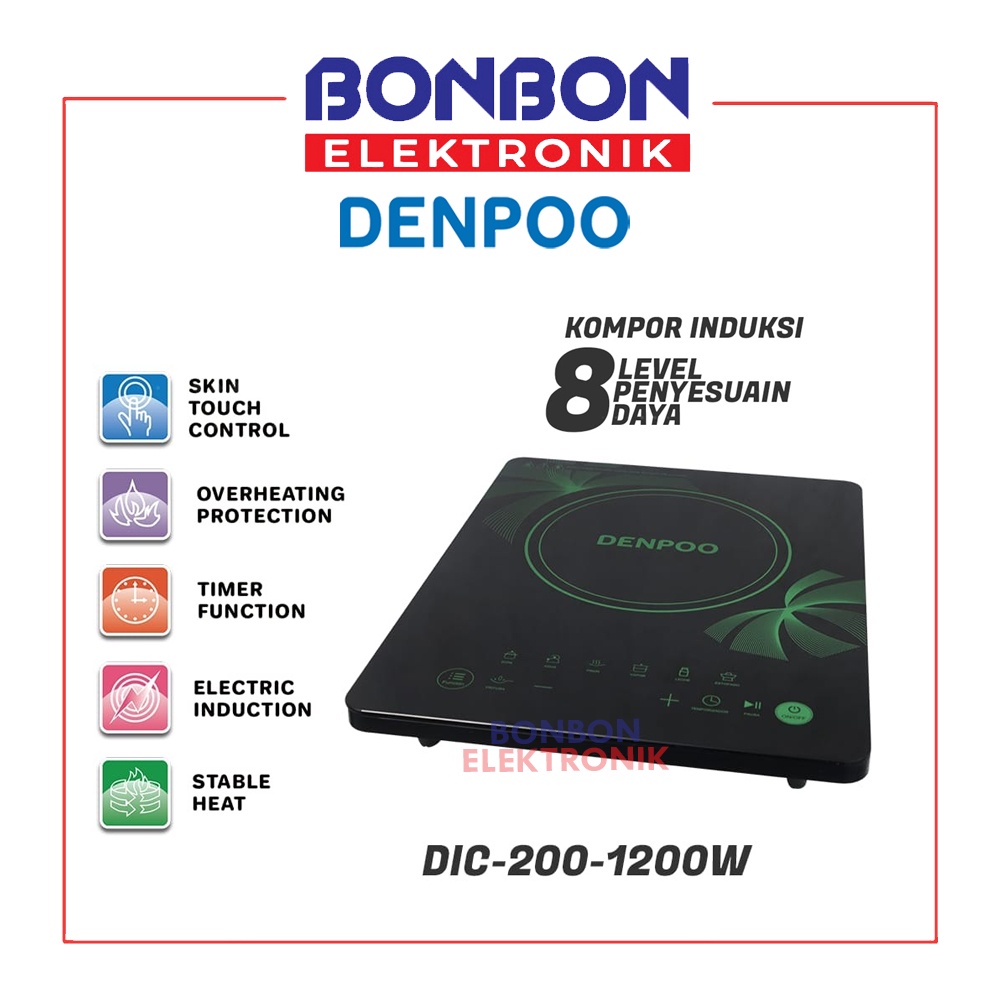 Denpoo Kompor Induksi Listrik Low Watt DIC 200-1200 / Induction Cooker