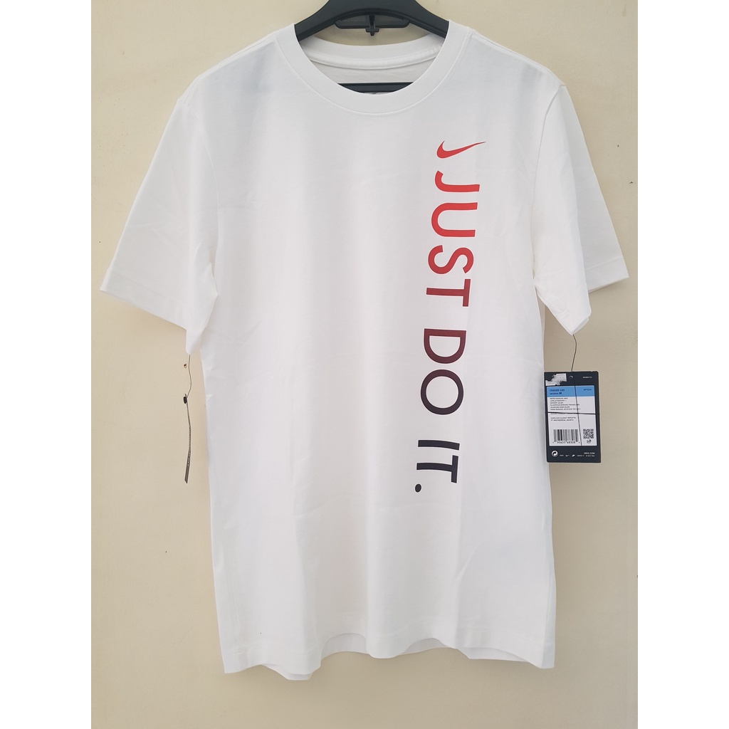 kaos pria nike original tee baju kasual murah just do it BARU RARE jarang ada modelnya Putih sz M Q2