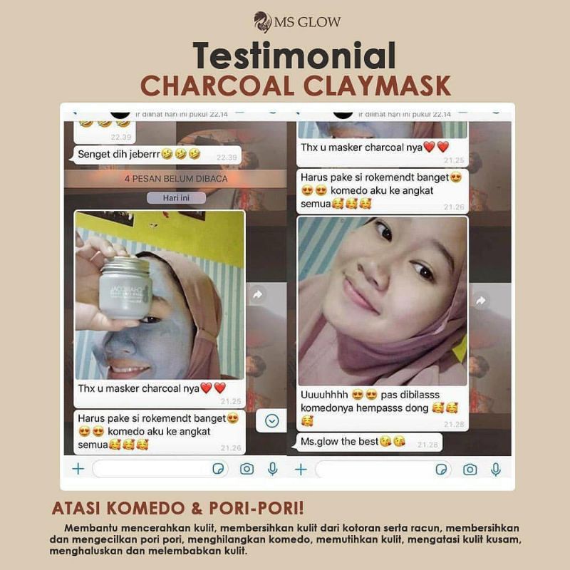 MS GLOW CLAY MASK MASKER WAJAH ORIGINAL