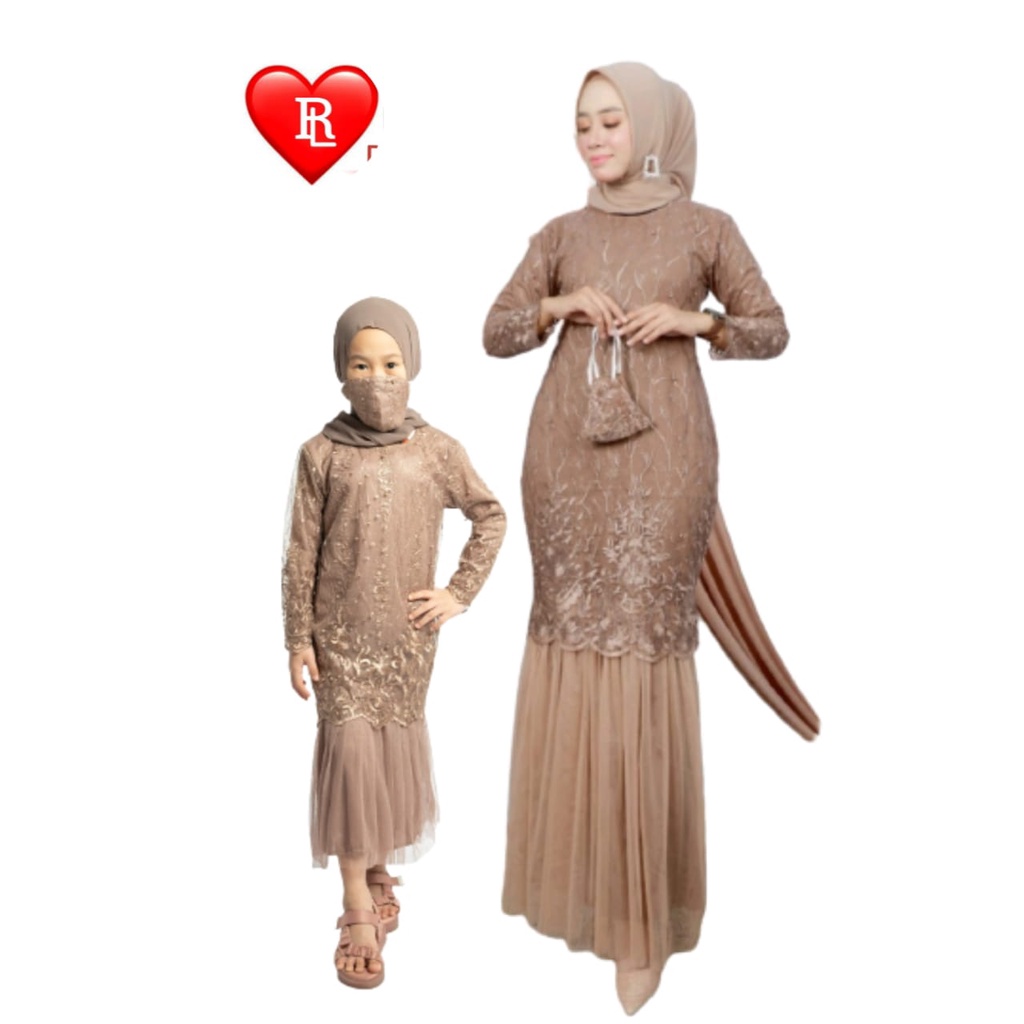 ( TERMURAH ) GAMIS COUPLE BRUKAT MUTIARA IBU DAN ANAK TERBARU / GAMIS COUPLE PESTA / GAMIS COUPLE KONDANGAN TERMURAH