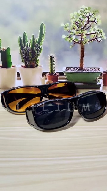 HD Vision wraparounds sunglasses Kacamata antisilau hd vision 2 in 1 siang malam