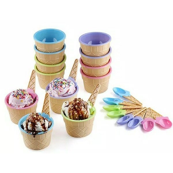 TERLARIS!!! ICE CREAM BOWL Mangkok + Sendok Masker Bentuk Ice Cream