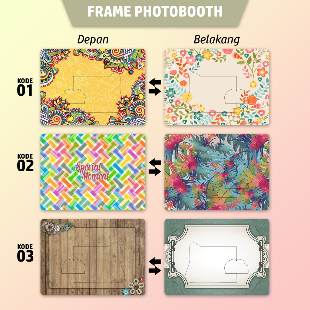 Frame Photobooth / fotobooth ukutan 4R bahan karton tebal 310gr | Kode - 08