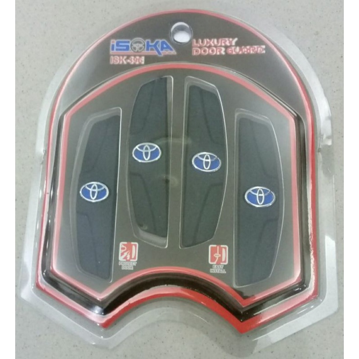 door guard / karet pelindung pintu mobil toyota avanza new / vvti hitam logo biru