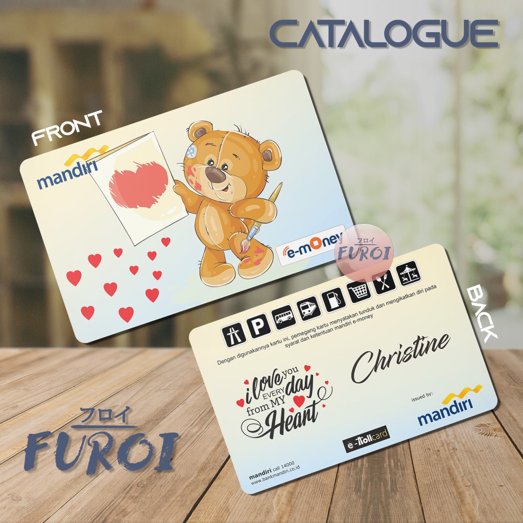 Custom Flazz BCA | Custom Emoney Mandiri | Teddy's Heart Drawings