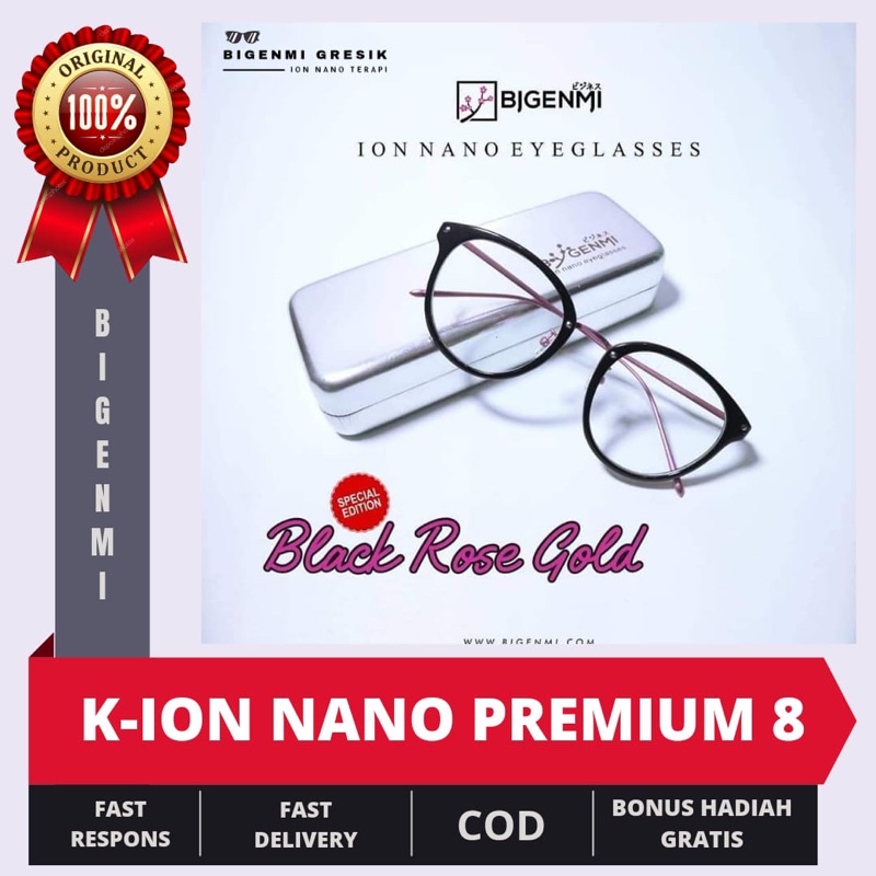 [MASTER STOCKIST] KACAMATA BIGENMI ION NANO TERAPI (ORIGINAL) ANTI RADIASI UV BLUERAY BLACK ROSE GOL