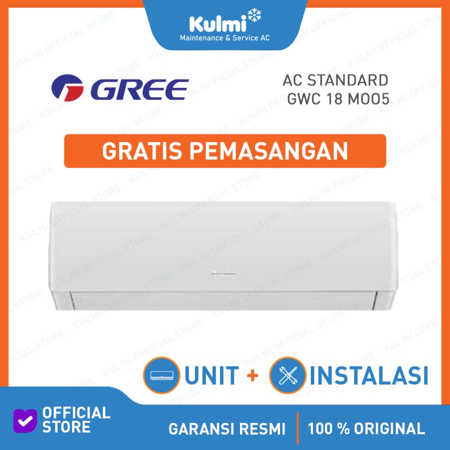 AC GREE GWC-18MOO5A 2pk + PASANG AC Gree 2pk GWC 18 MOO5A AC SPLIT STANDARD SERIES 2 PK