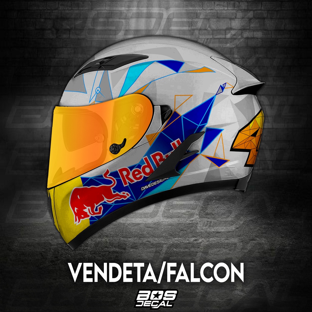 Sticker decal helm KYT Vendeta 2 Falcon falcon fr Motif POL ESPAGARO decal helm decal sticker