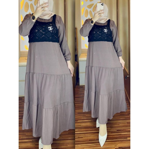 SCH_ GAMIS PREMIUM TERLARIS SYAKILA OUTER RAJUT/GAMIS TERBARU/GAMIS PESTA/GAMIS CANTIK