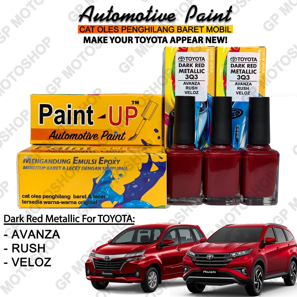 Cat Oles Toyota Dark Red Mica Metallic Penghilang Baret Mobil Lecet Gores Avanza Rush Veloz Innova