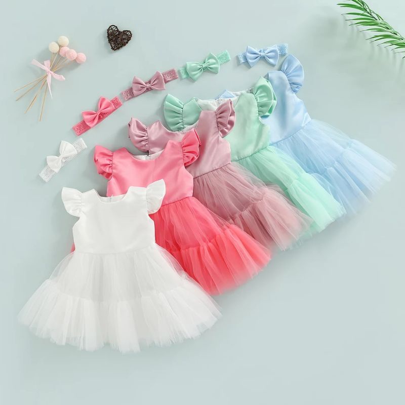DRESS ANAK PEREMPUAN GAUN PESTA ULANG TAHUN BAYI PEREMPUAN DRESS TUTU ANAK PEREMPUAN GAUN PESTA BAPT
