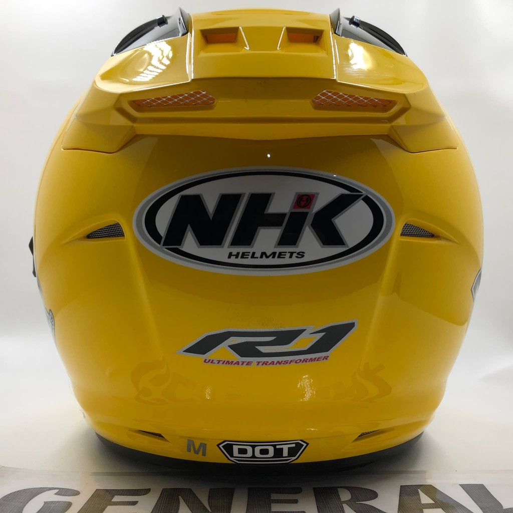 GOYANG HARGA:: Helm NHK R1 Solid Yellow Kuning Double Visor BERKUALITAS