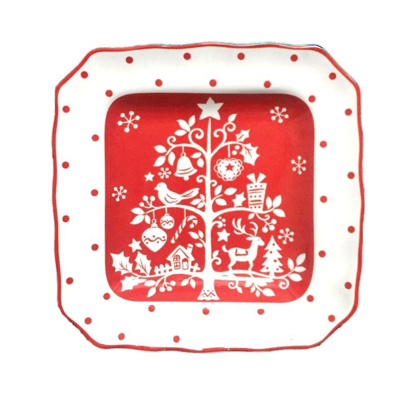 CHRISTMAST TREE Salad Plate Piring  Makan Hias Keramik  