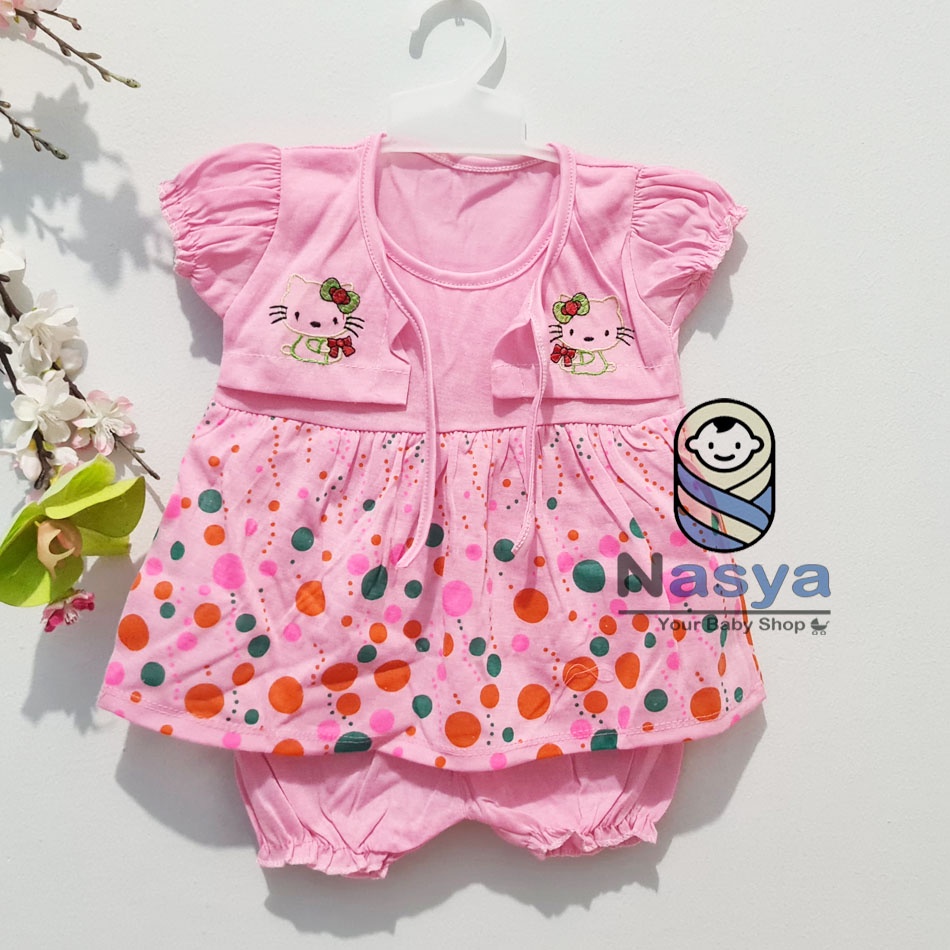 [N-044] Baju Bayi New Born Bunga / Setelan sehari-hari anak perempuan (0-6 bulan)