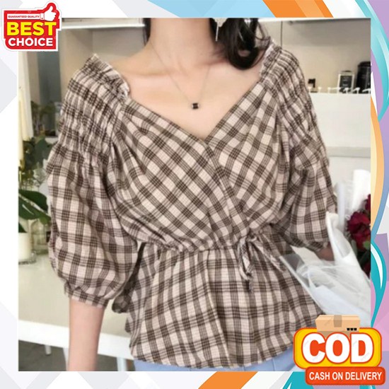 Fesil Blouse Polos Lengan Panjang Ld 110 Xxl Big Size Baju Atasan Wanita Jumbo Terbaru Outfit Casual