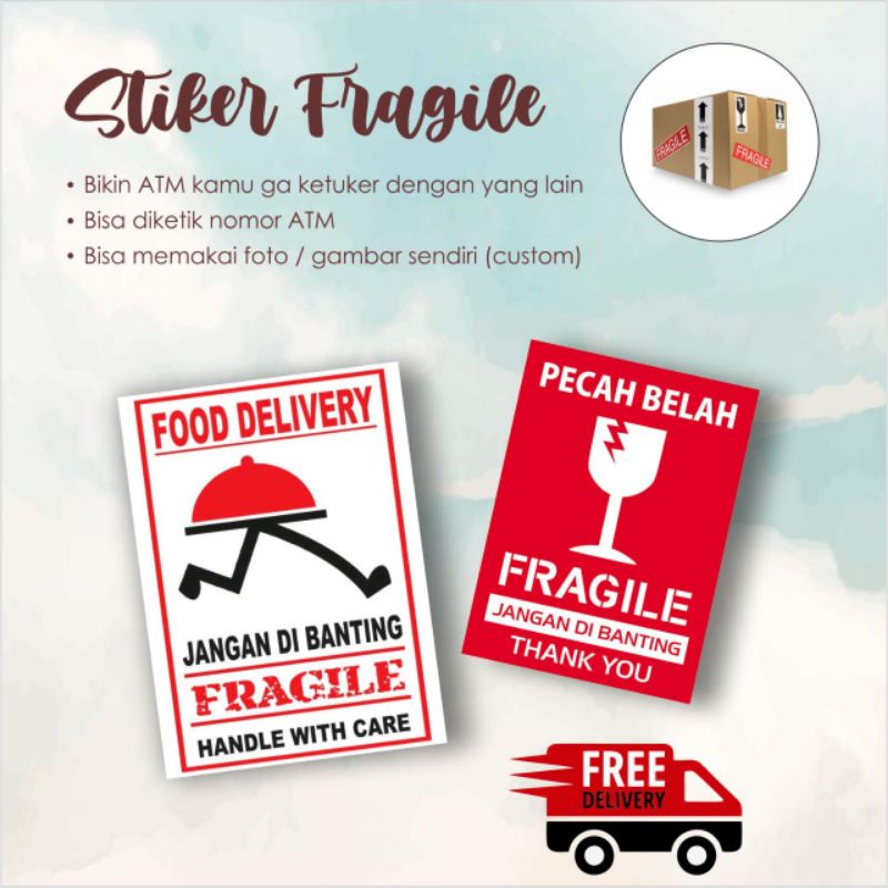 

[20 pcs] Stiker Fragile / pecah belah / jangan dibanting