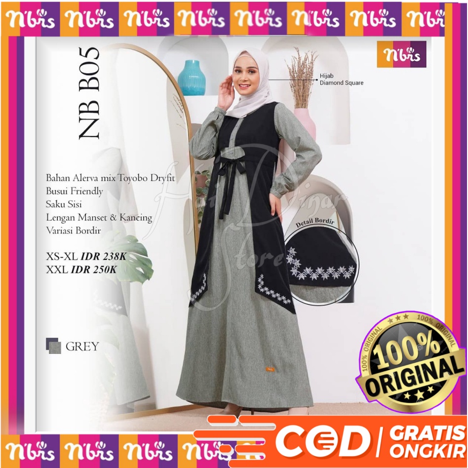 [Terbaru] Nibras Gamis Muslimah NB B05 Ready