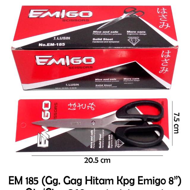

Gunting Gagang Hitam Keping EMIGO Satuan