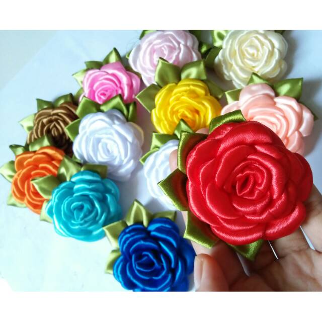 bros mawar pita satin/ bros hijab/ souvenir