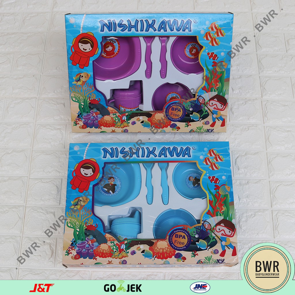 FEEDING SET NISHIKAWA ( Ukuran M ) Perlengkapan Makan Bayi | Gift Set