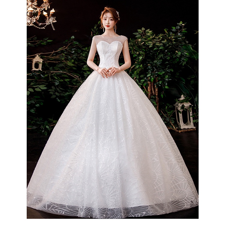 Gaun Pengantin 2209002 Putih Tanpa Lengan Wedding Dress