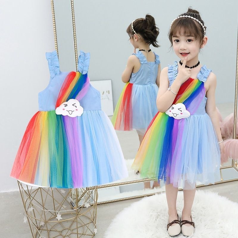 Dress Rainbow Anak Perempuan Cloud BLUE