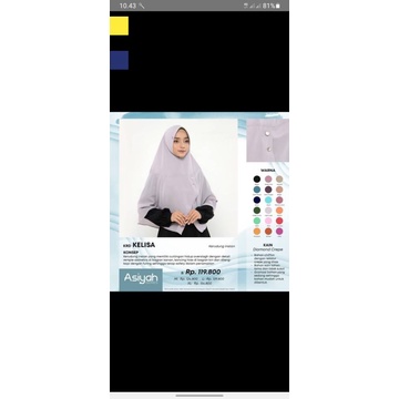 hijab rabbani / kerudung rabbani / bergo rabbani Kelisa Series Ukuran XL warna hijau army