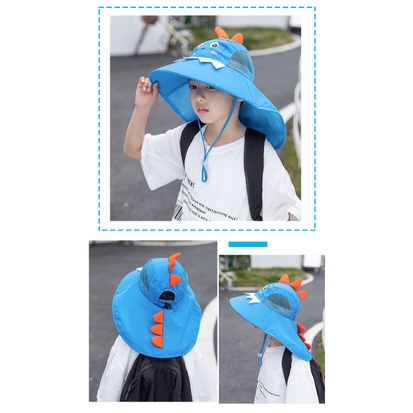 Topi Bucket Anak Laki Laki Perempuan Model Lebar Dinosaurus fashion Pantai Casual Anti Sinar UV HSA