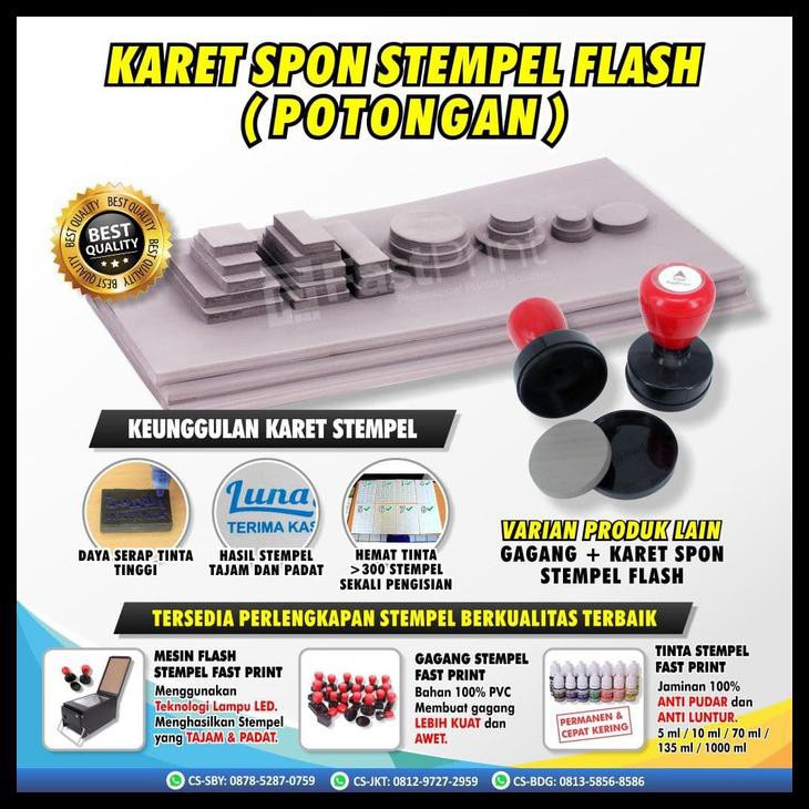 

Karet Stempel Flash Bahan Spon Busa Stempel Warna Potongan 22X67 Mm