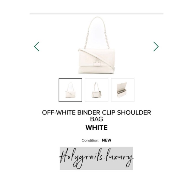 Off-White Binder Clip Shoulder Bag White