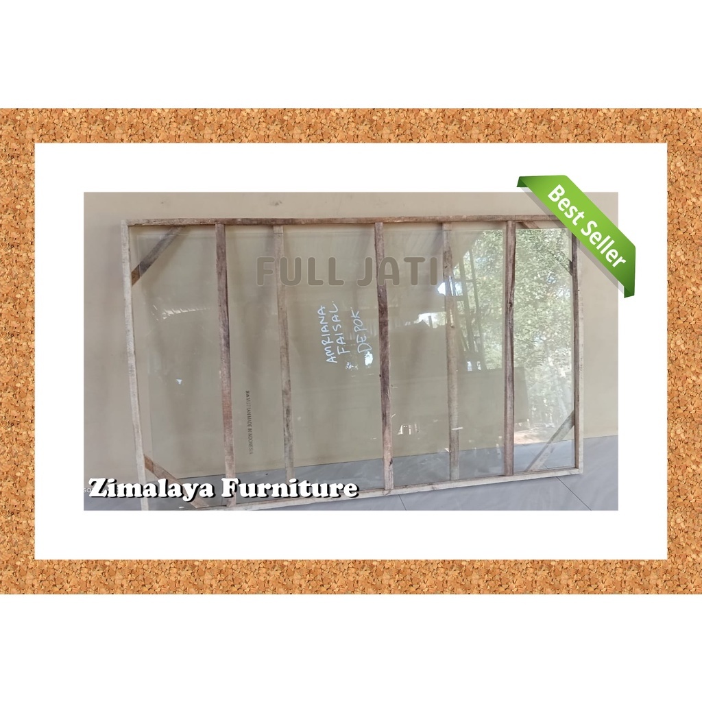 Kaca Meja Makan Kartini Tebal 5mm FULL JATI