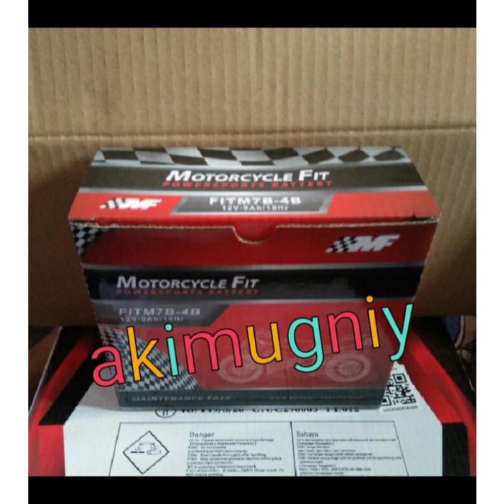aki motor mf gm7b-4b / yb7b-bs yuasa gs toyo honda tiger nouvo scorpio