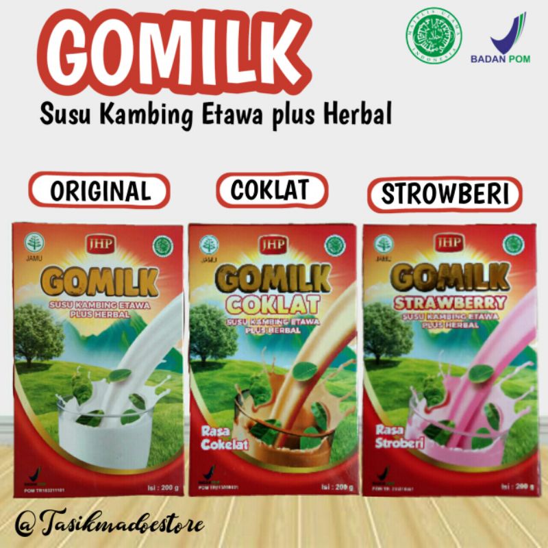 

Gomilk Susu Etawa + Herbal Ori 100% Original Cokelat Strawberry