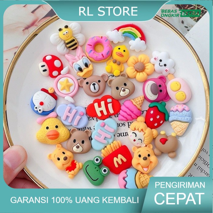 

isi 4 pcs Stiker timbul 3D Resin Handphone Botol Minum Kulkas Kartun