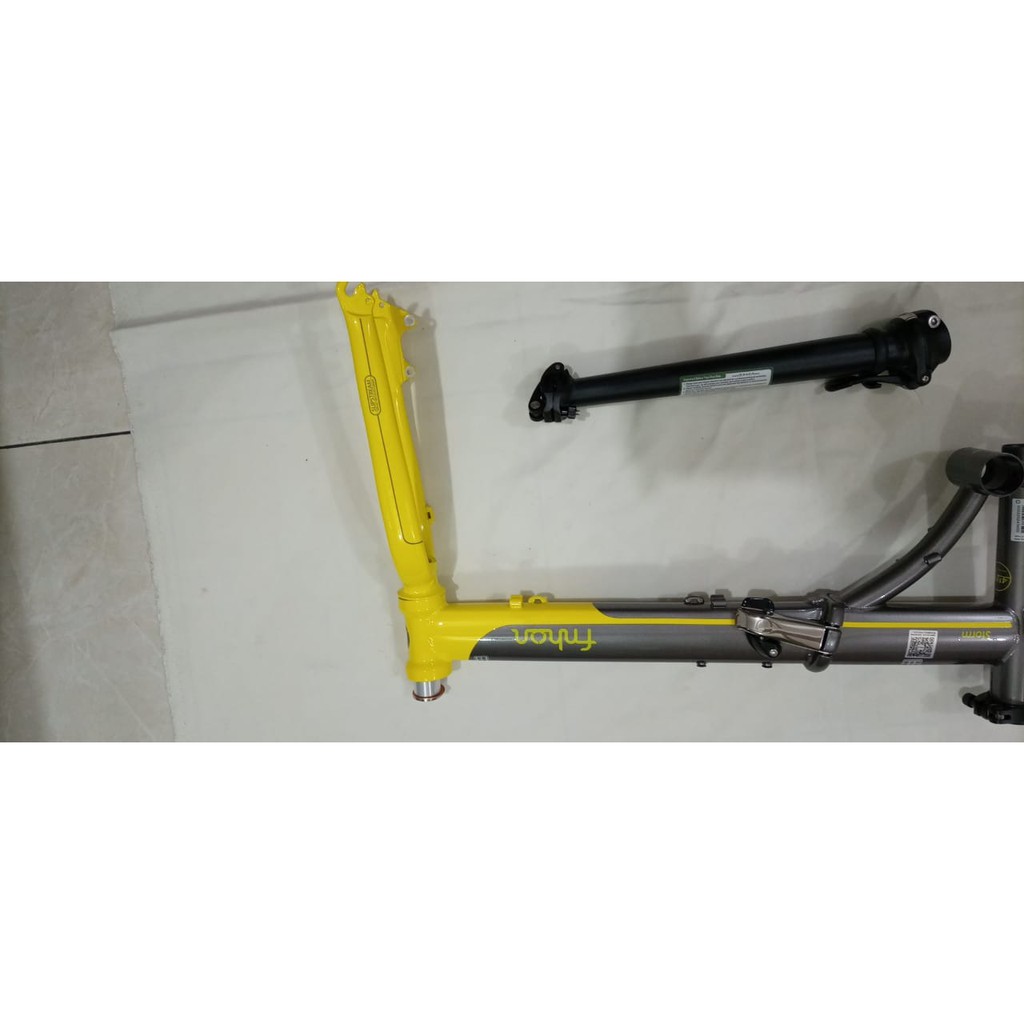 Frame Fork Hp FNHON Storm Discbrake Kuning Abu Yellow And Grey Disc brake DB Chromoly not Blast Gust