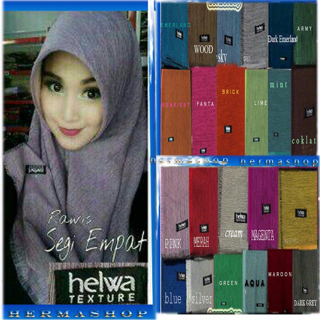 EXLUSIVE Hijab Jilbab Segiempat Helwa Texture TERMURAH