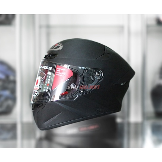 Helm KYT TT Course Plain Matt Black Full Face KYT TTC Hitam Doff